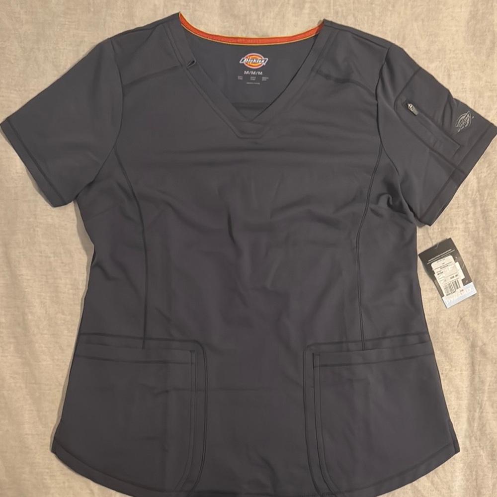 Dickies Women's Gray V-Neck Top